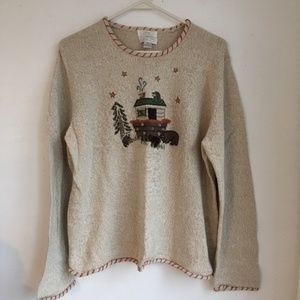 Cutest Sweater EVER!  Designs on Front & Back.